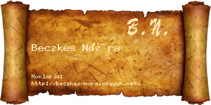 Beczkes Nóra névjegykártya